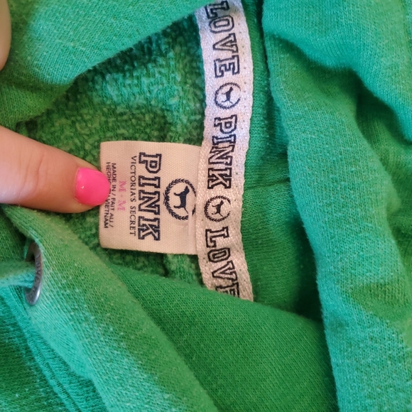 Victoria Secret Pink- green hoodie - Picture 2 of 3